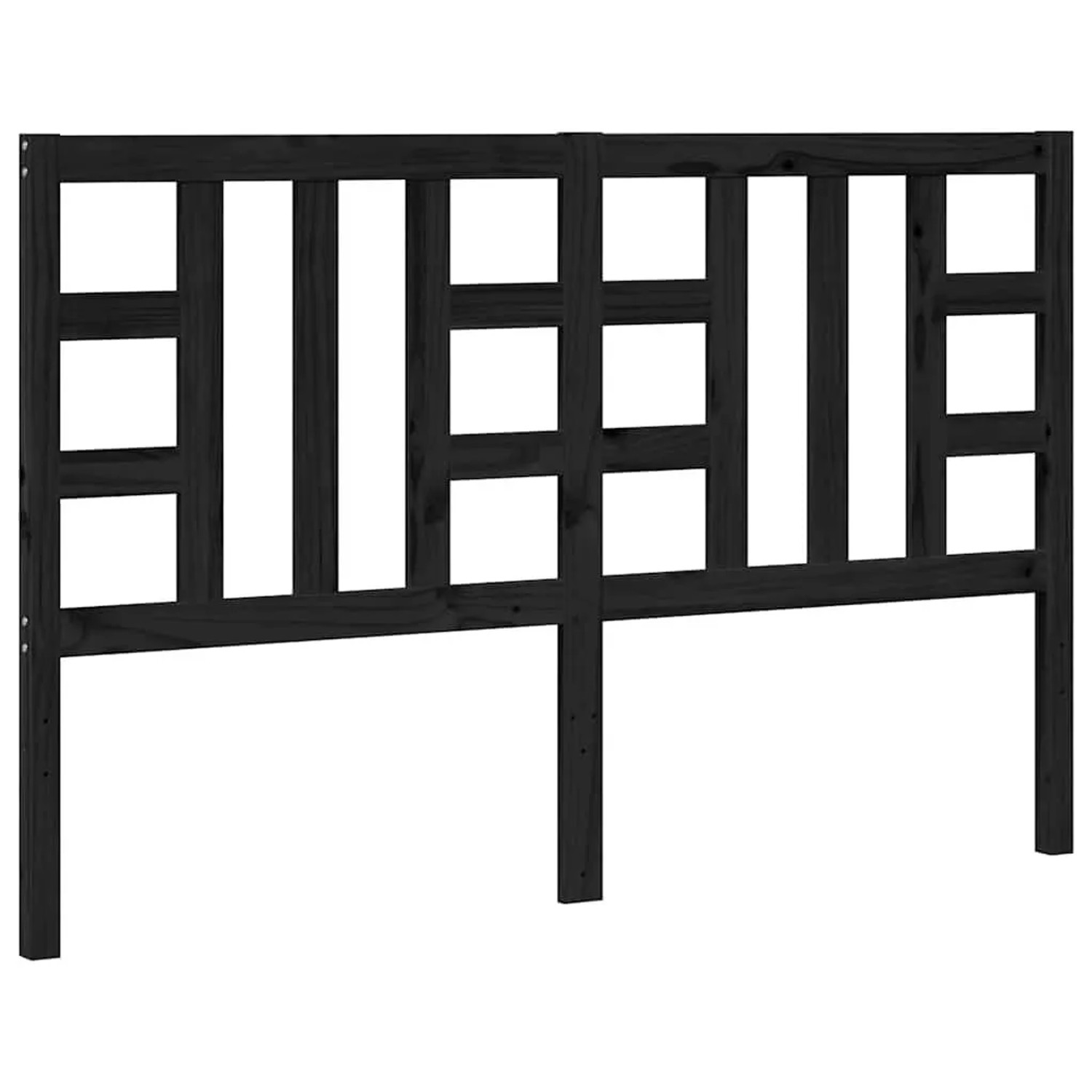 vidaXL Kopfteil Schwarz 146x4x100 cm Massivholz Kiefer 817844