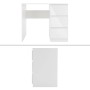 Weißer ML-Design Schreibtisch mit 3 Schubladen, 90x76x50 cm, ideal als kompakter Arbeitstisch.