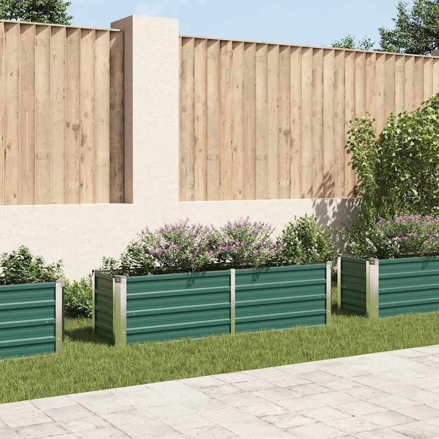Furnicato Garten-hochbeet Verzinkter Stahl 160x40x45 Cm Grün