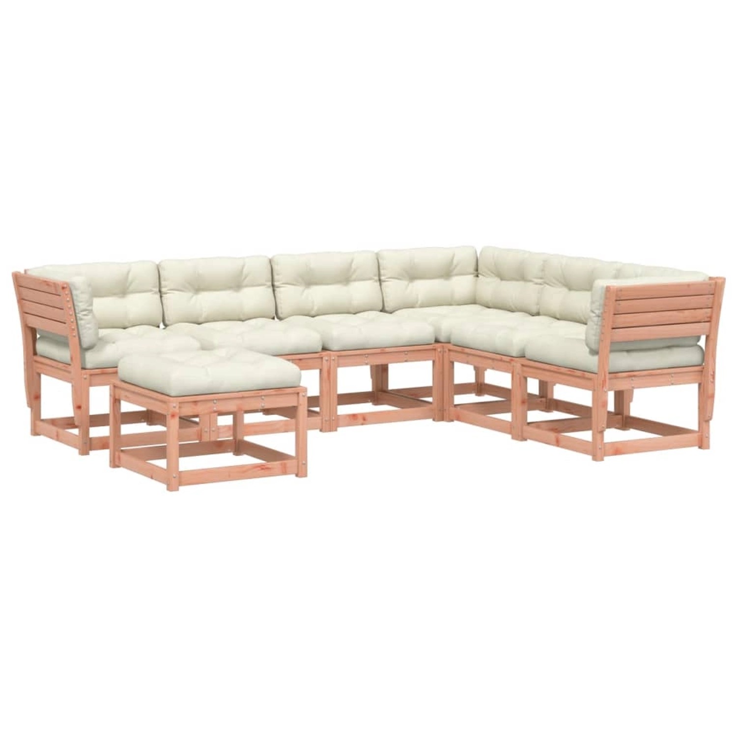 vidaXL 7-tlg Garten-Lounge-Set mit Kissen Massivholz Douglasie Modell 14