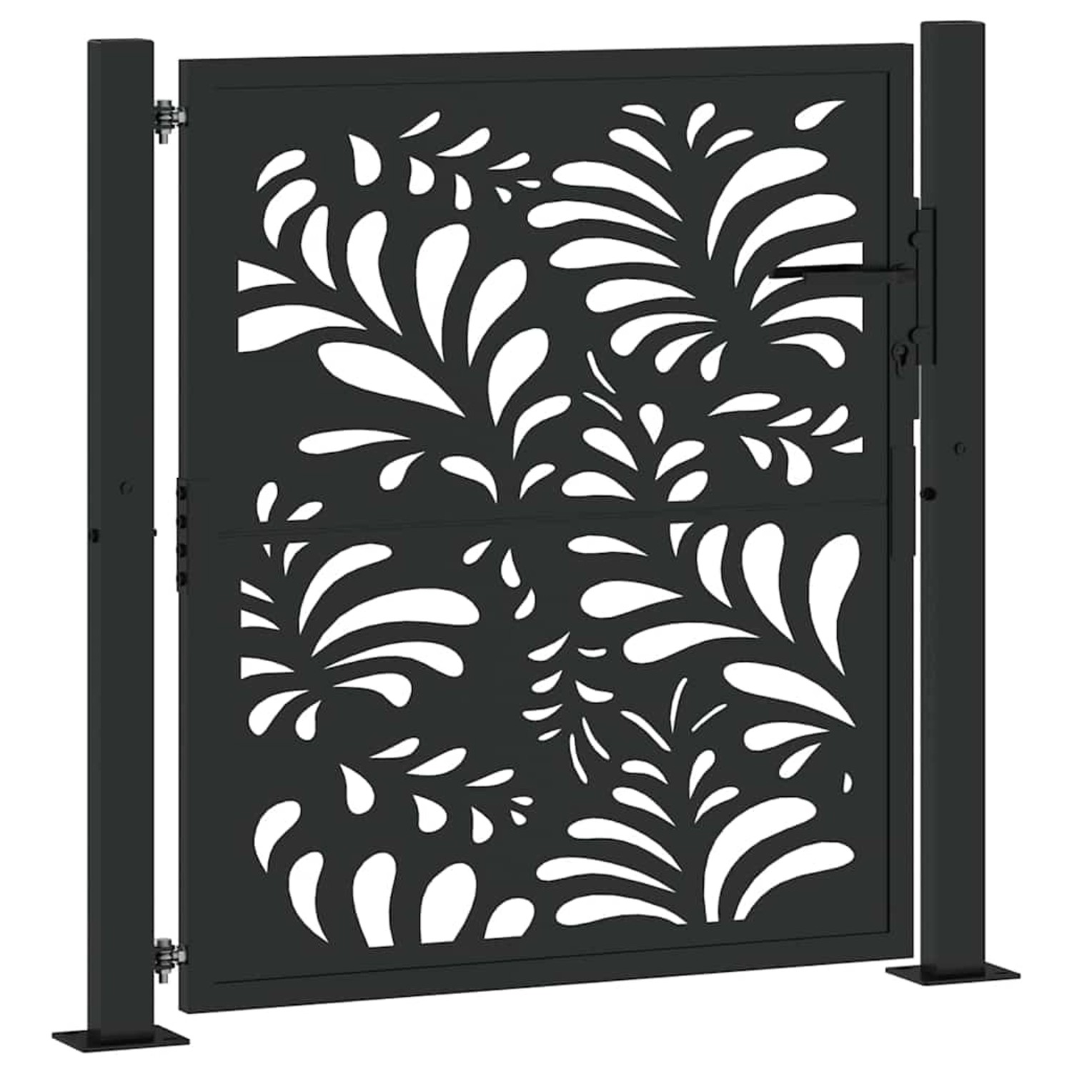 vidaXL Gartentor Schwarz 105x106 cm Stahl Wellen-Design 4100969 günstig online kaufen