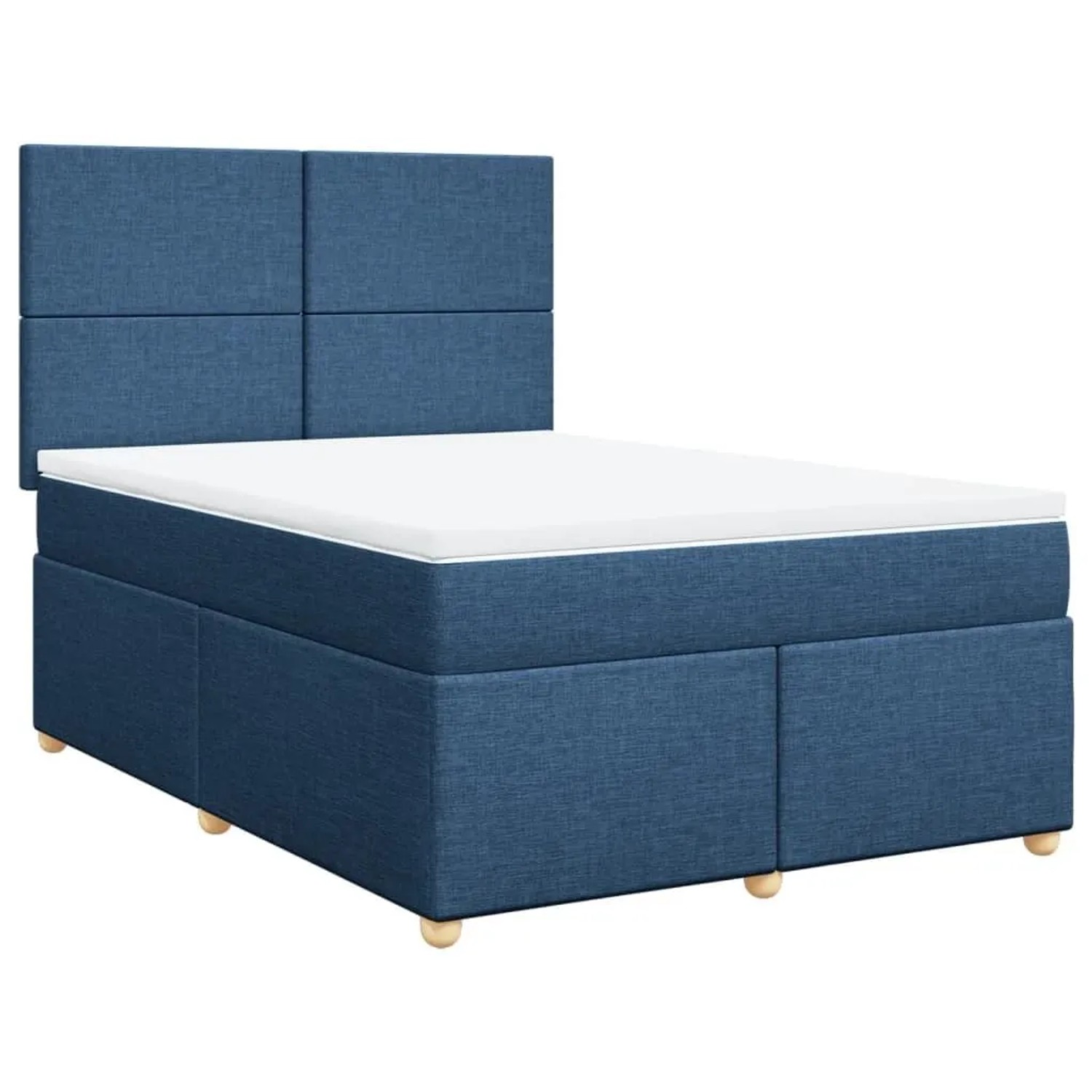 vidaXL Boxspringbett mit Matratze Blau 140x200 cm Stoff 3291302 günstig online kaufen