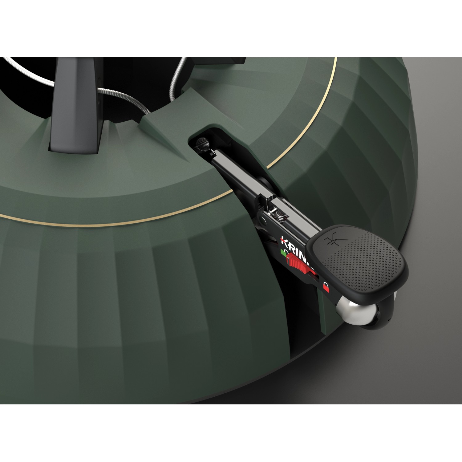 Krinner Christbaumständer X-280 Deluxe, dunkelgrün mit Fußpedal und Wasserstandsanzeige.