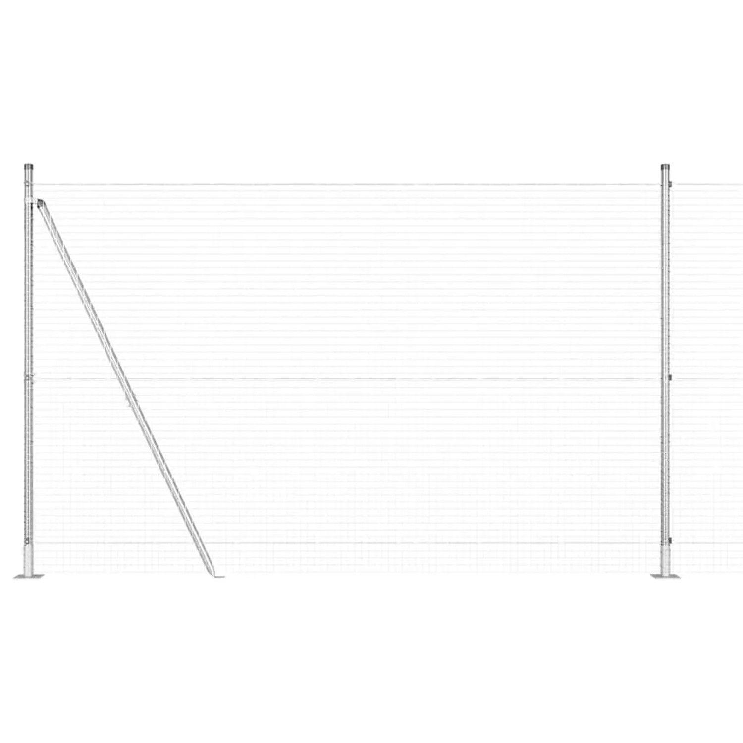 vidaXL Zaunpfosten Silber 10 x 1,6 m 25 x 25 mm Maschenweite Stahl 3352299 günstig online kaufen