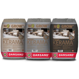Drei Säcke Dansand Kerama Fugensand in Natur, Grau und Anthrazit, 15 kg, unkrauthemmend.
