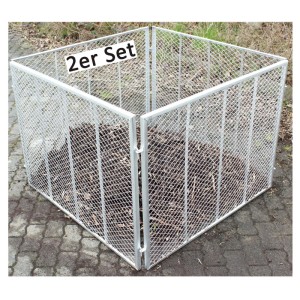 2er Set TRUTZHOLM Komposter aus Streckmetall, feuerverzinkt, 100x100x80 cm.