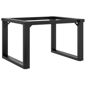 Schwarze vidaXL Couchtischbeine im O-Gestell, 60x40x38 cm, aus pulverbeschichtetem Stahl.