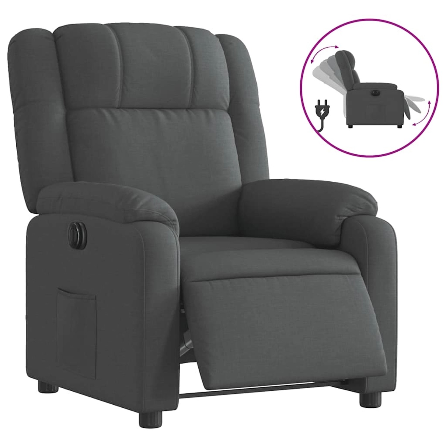 vidaXL Relaxsessel Elektrisch Dunkelgrau Stoff 3205179 günstig online kaufen