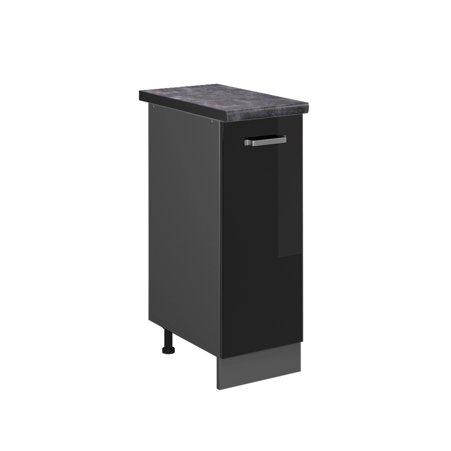 Vicco Apothekerschrank R-Line Schwarz Hochglanz/Anthrazit 30 cm AP Anthrazi günstig online kaufen
