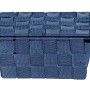 Dunkelblauer Wenko Aufbewahrungskorb Adria mit Deckel, Flechtoptik, 19x10x14 cm.