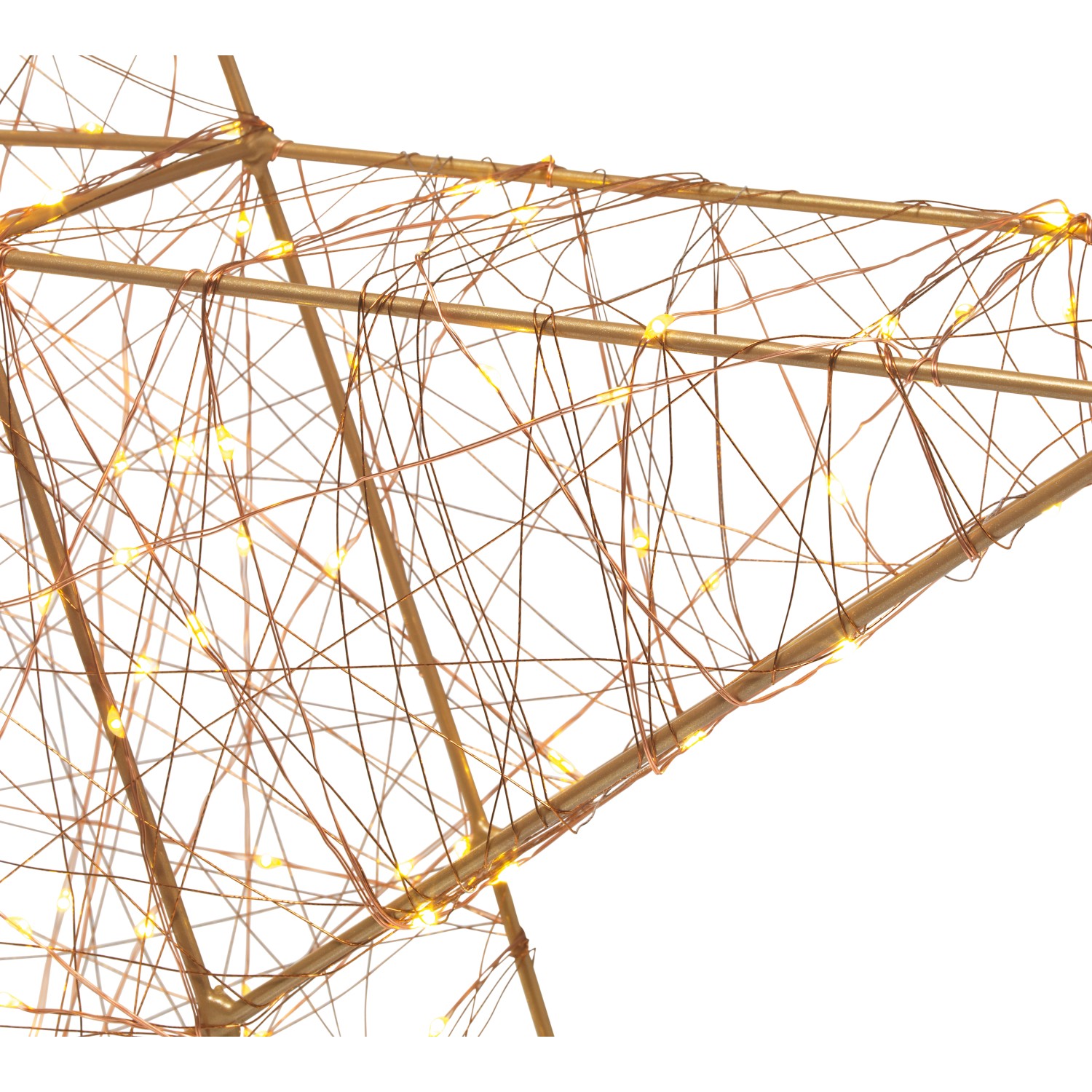 Goldene LED-Figur Stern (60 cm) für stimmungsvolle Weihnachtsdeko im Innen- und Außenbereich.