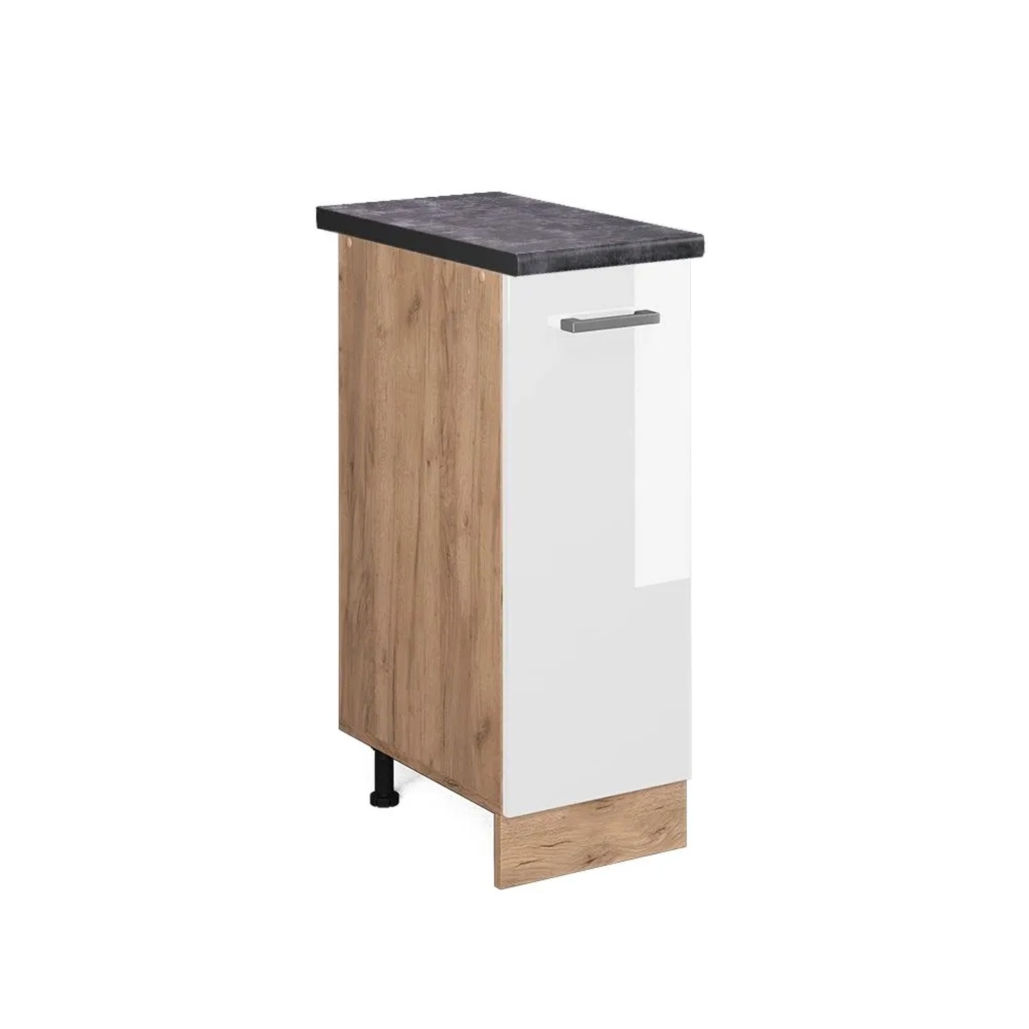 Vicco Apothekerschrank R-Line Weiß Hochglanz Goldkraft Eiche 30 cm AP Anthrazit