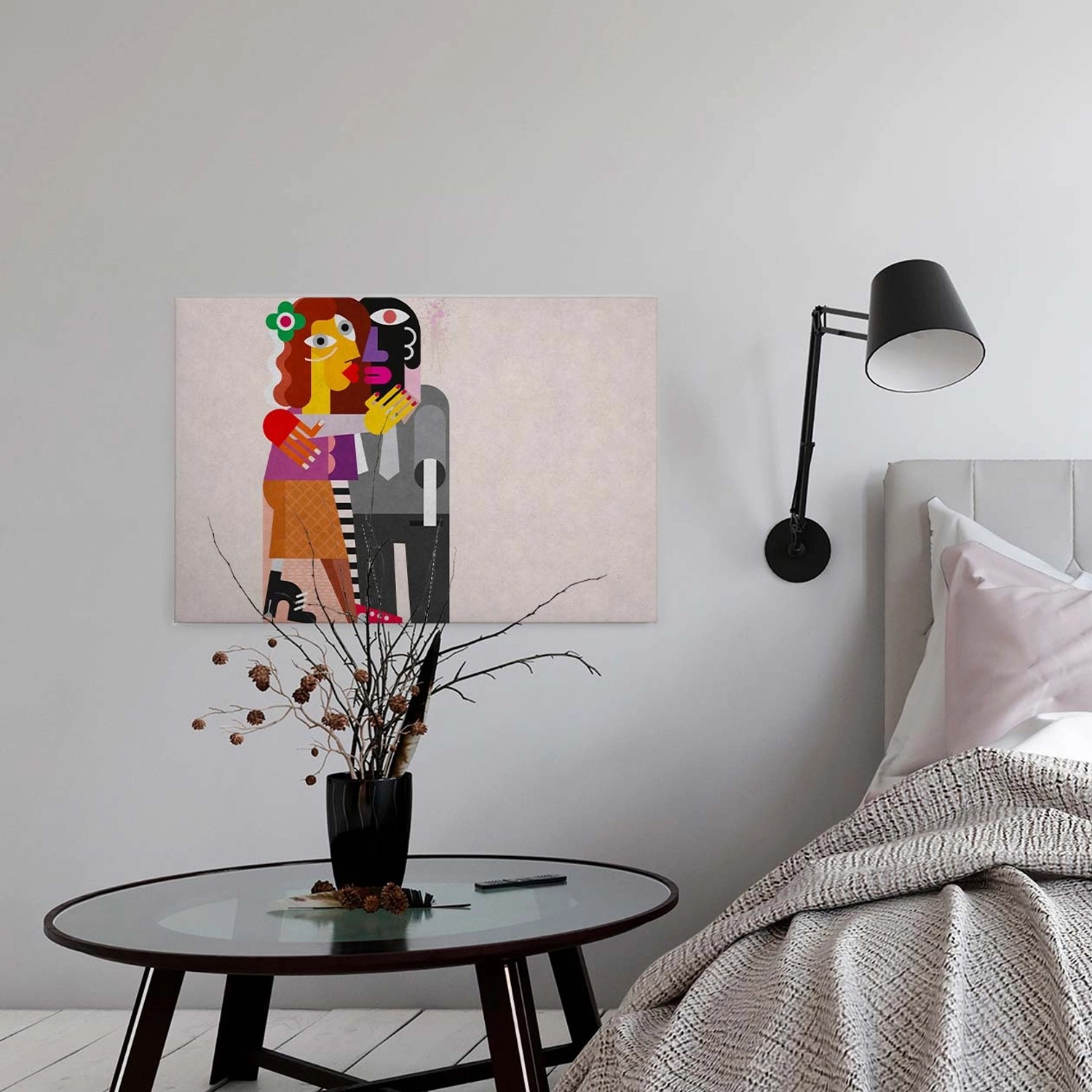 Bricoflor 60Er Jahre Wandbild Bunt Kunst Leinwand Bild Im Retro Stil Ideal Für Wohnzimmer Und Büro Ausgefallenes Canvas 