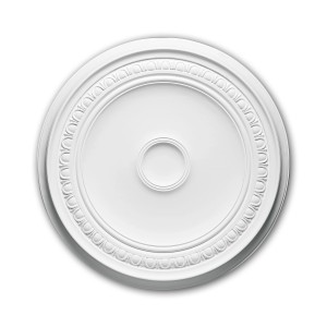 Weiße, runde PROFHOME Deckenrosette aus Polyurethan, 61,5 cm Durchmesser, Zierelement für Paneele.