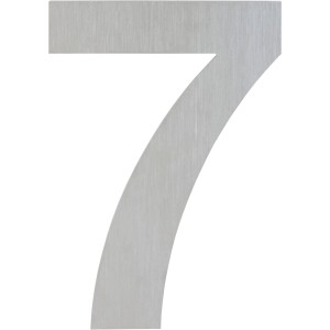 AnsaPro Hausnummer 7 aus Edelstahl, gebürstet und modern.