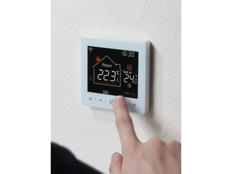 WLAN Raumthermostat Digital (16 Ampere) – Mit Knopfsteuerung, Für Fußbodenheizung – Einfach Zu Programmieren & Zu Installieren