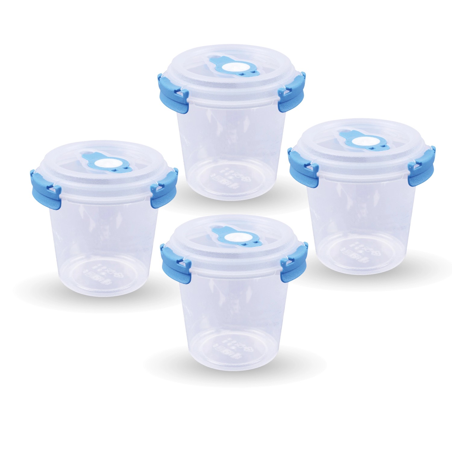 Bestlivings Frischhaltebox 0,64L Joghurt Im Set Blau 4er Pack (Maße: 12cm | 10cm | 10cm)