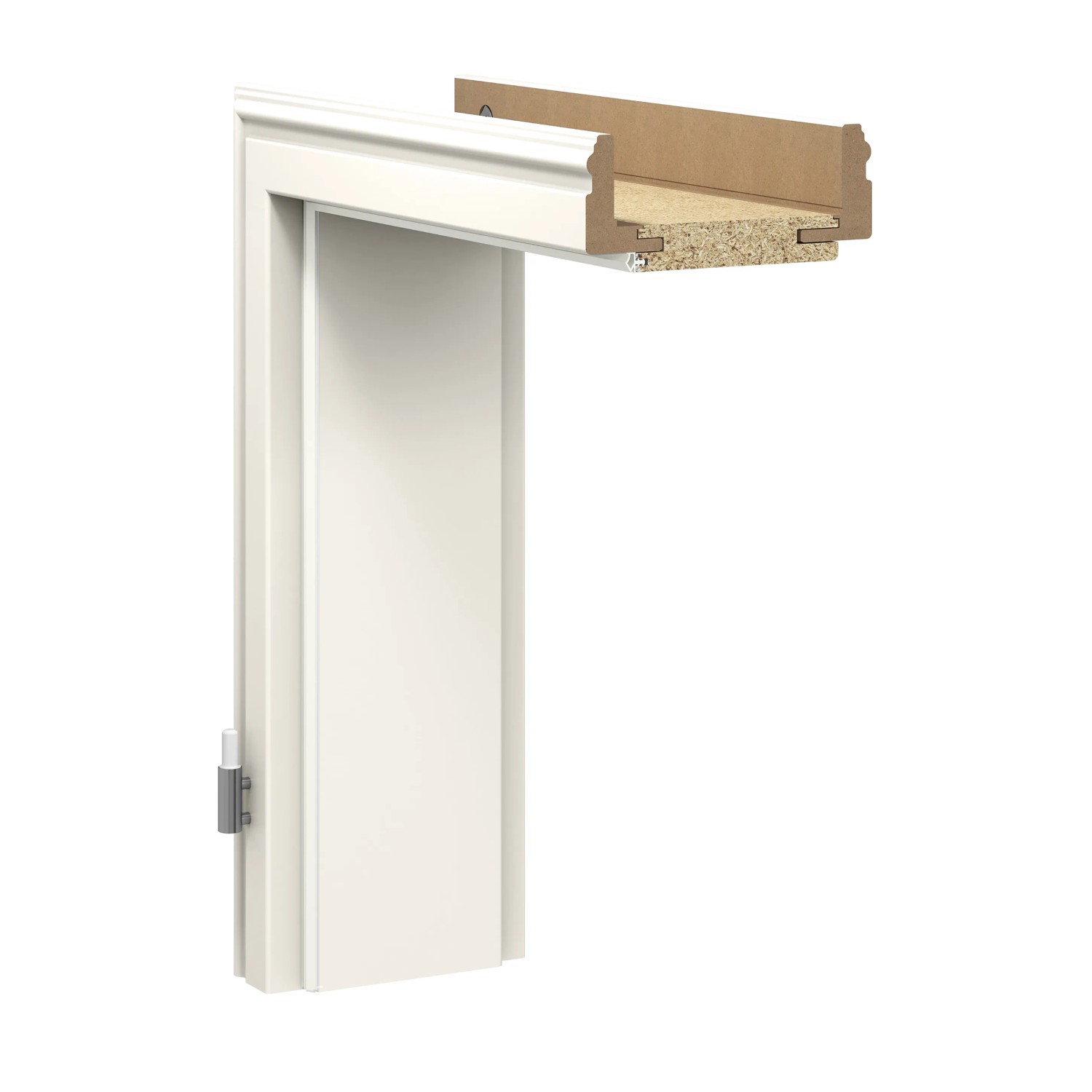Türzarge Weiß,ackiert ähnl. RAL9016 profiliert 73,5 cm x 198,5 cm x 14,5 cm Li