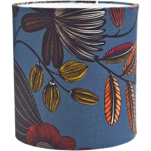 Blauer PR Home Lampenschirm Celyn Orphee mit Blätter-Design für E27 Lampen.