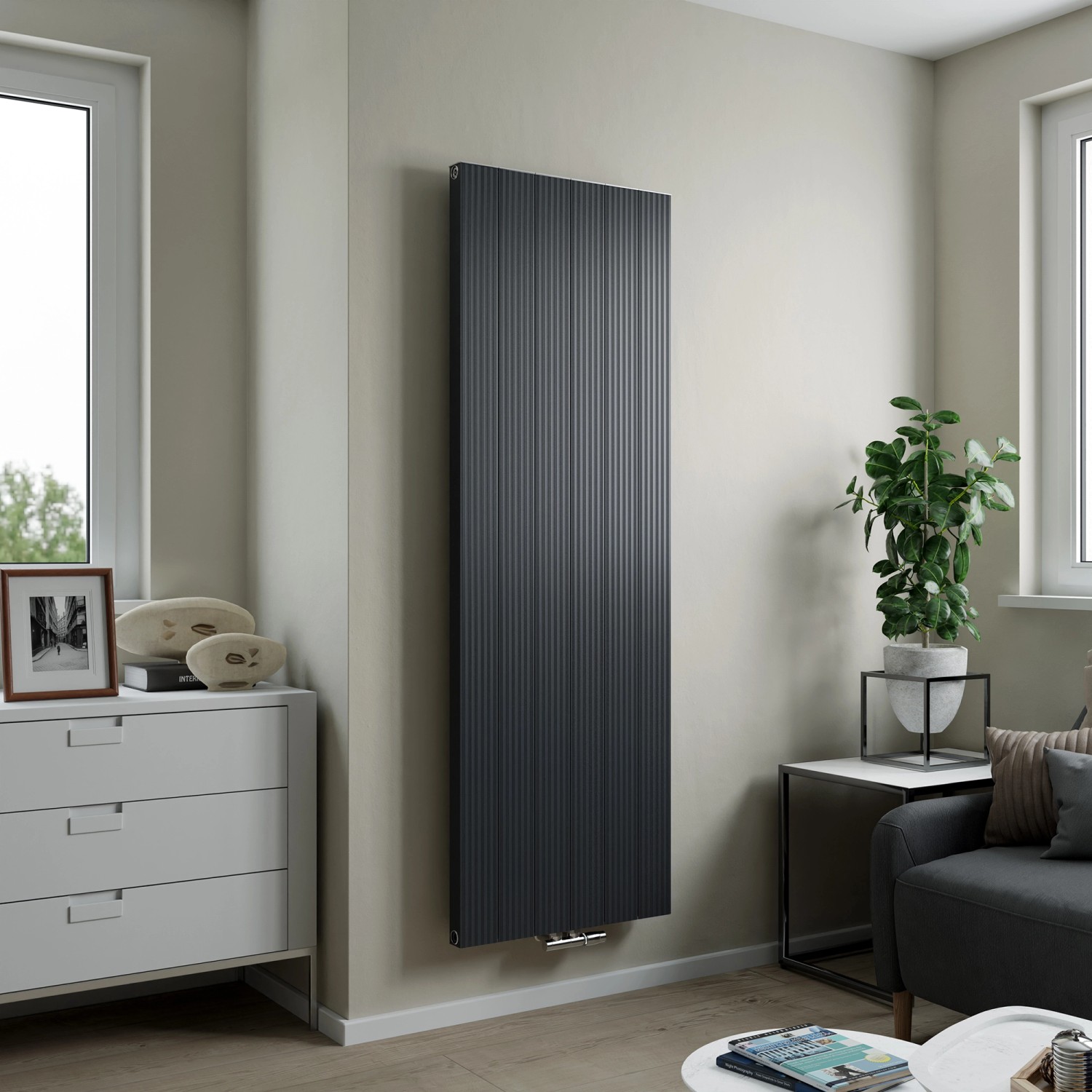 Ximax Aluminium-Heizkörper Valeo Mittenanschluss 180 x 60 cm Anthrazit 1.47 günstig online kaufen