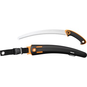 Fiskars Astsäge SW-330 Profi mit Köcher, orange-schwarz. Gartensäge für Äste und Büsche.