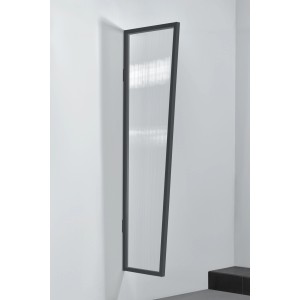 Gutta Seitenblende für Vordach B1, Polycarbonat klar, Rahmen anthrazit, 200x60x45 cm.