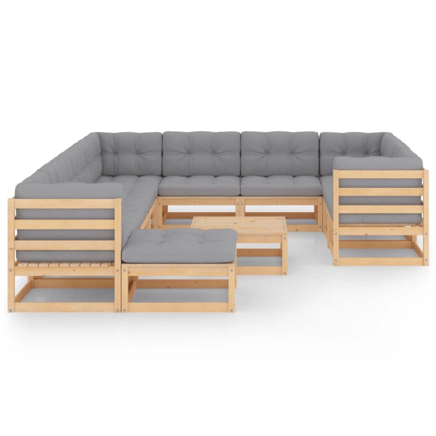 12-tlg. Garten-lounge-set Mit Kissen Kiefer Massivholz günstig online kaufen