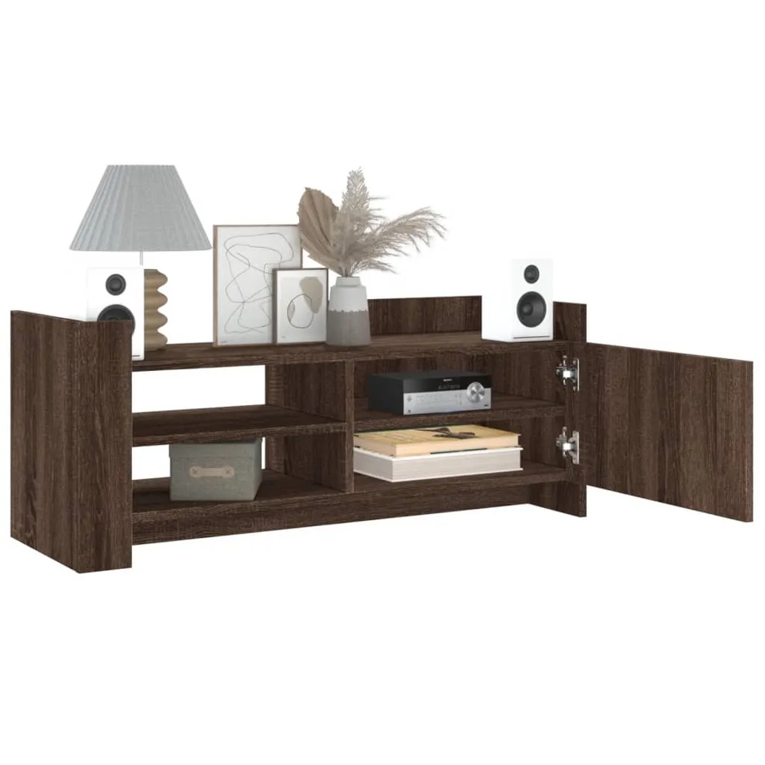 VidaXL TV-Schrank in Braun Eichen-Optik (100x35x40 cm) aus Holzwerkstoff mit Stauraum.