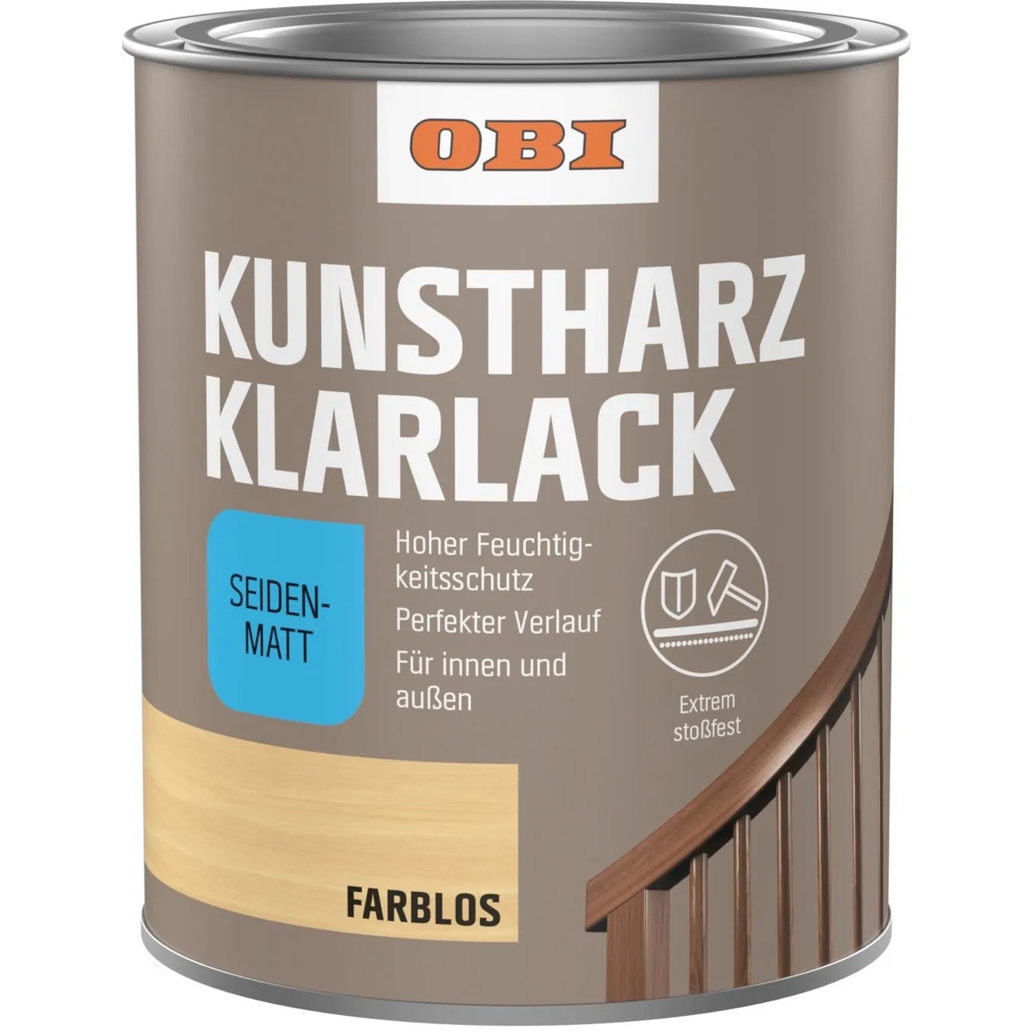 OBI Kunstharz Klarlack Farblos seidenmatt 2 l
