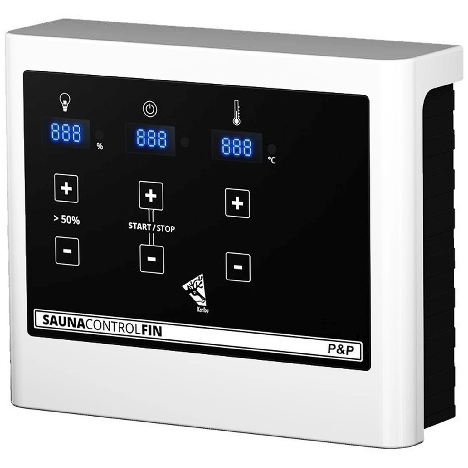 Karibu Sauna Steuerung Easy für Massivholzsauna mit LED-Dachkranz, externe Bedienung.