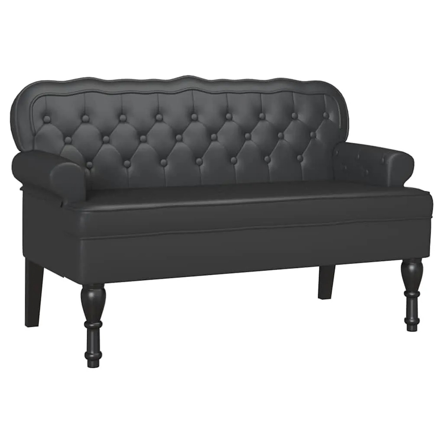vidaXL Chesterfield Bank Schwarz 119,5 x 64,5 x 75 cm Kunstleder 42019299
