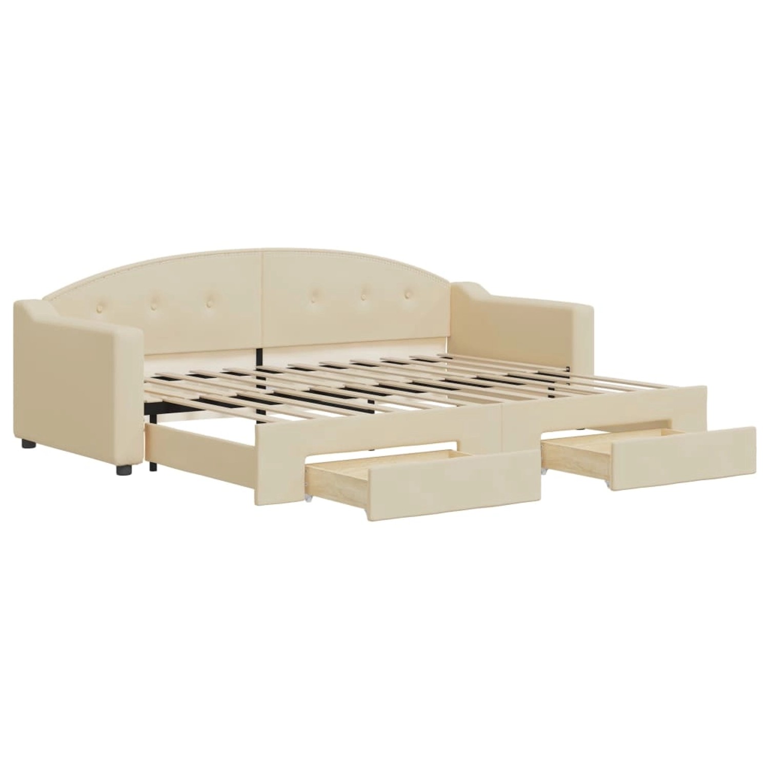 vidaXL Tagesbett Ausziehbar mit Schubladen Creme 80x200 cm Stoff1898379 günstig online kaufen