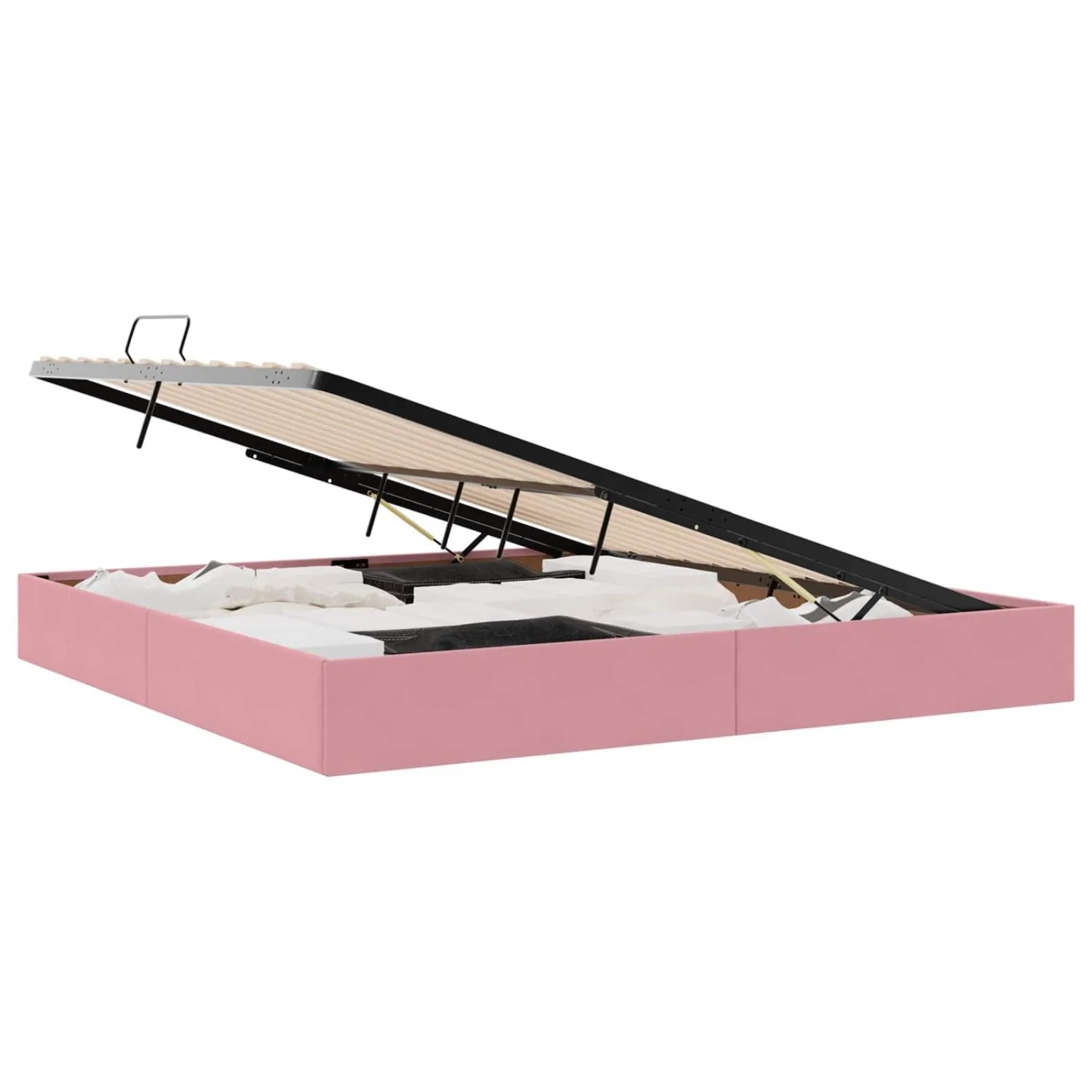 vidaXL Aufbewahrungsbett mit Kopfteil Rosa 200 x 200 cm Samt 3442909