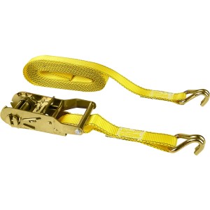 Gelber Spanngurt mit Ratsche und Haken, 5 m lang, für Reise & Transport.