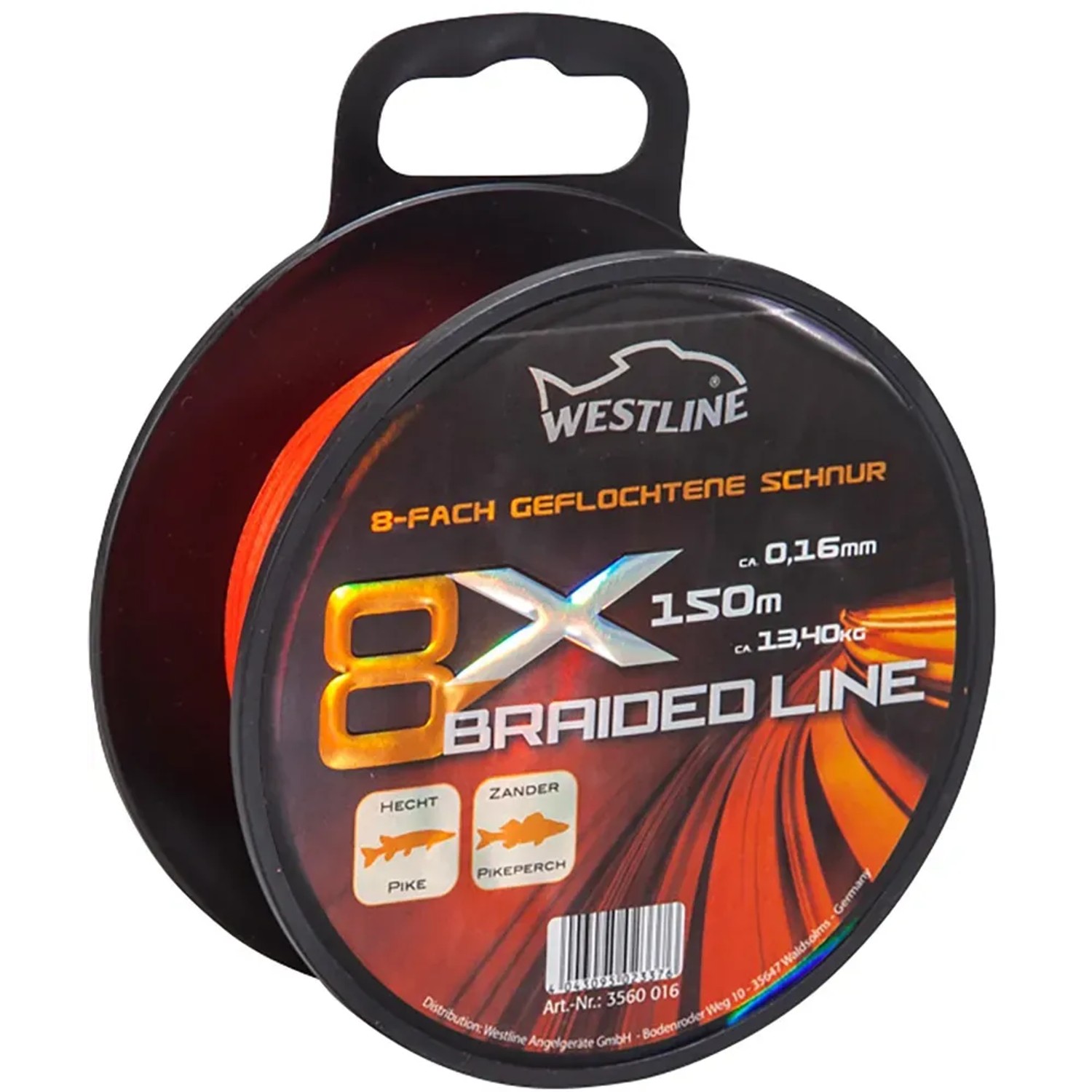 Westline geflochtene Angelschnur 8X 0,16 mm Orange kaufen bei OBI