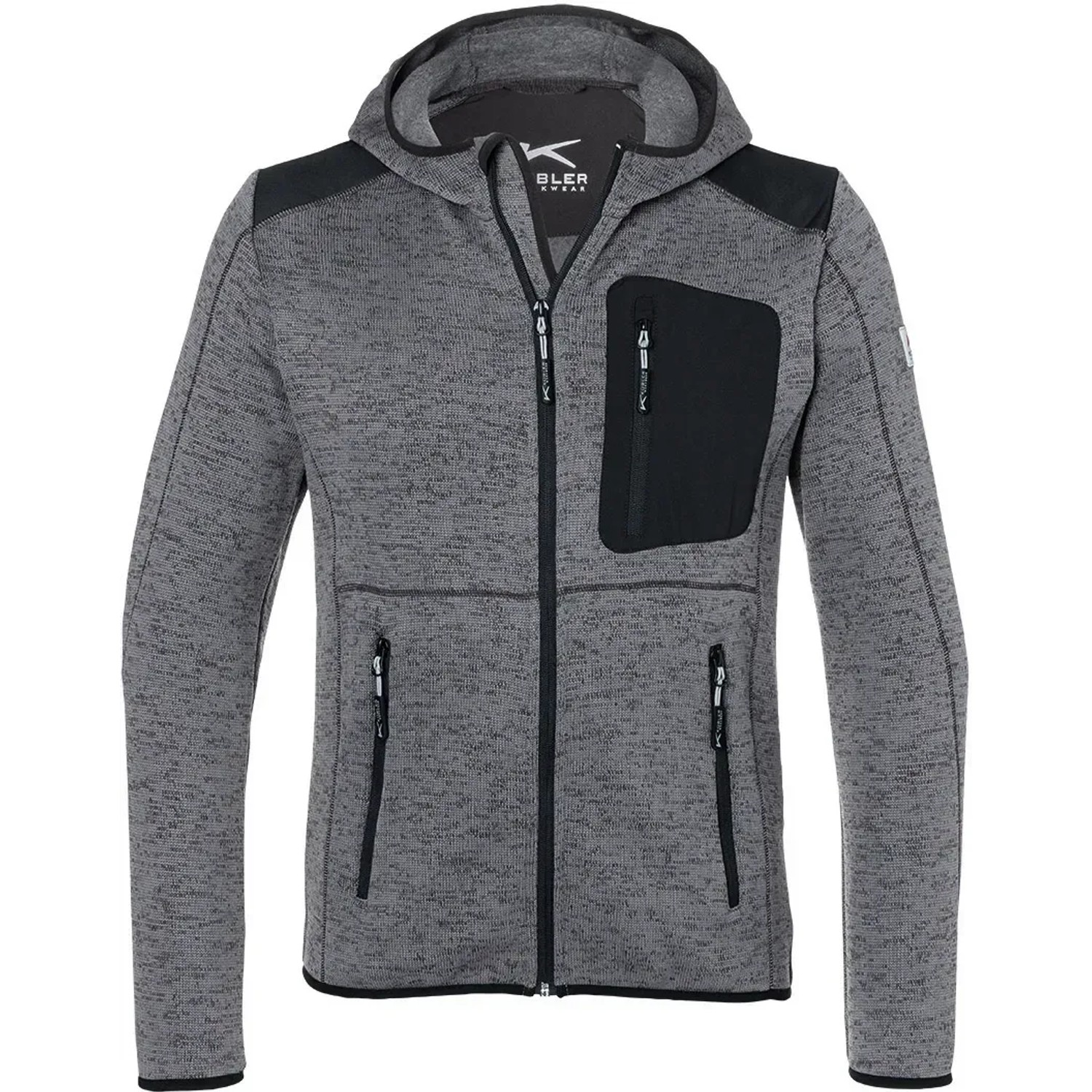 Kübler Workwear Strickjacke Light Mittelgrau/Schwarz Gr. L
