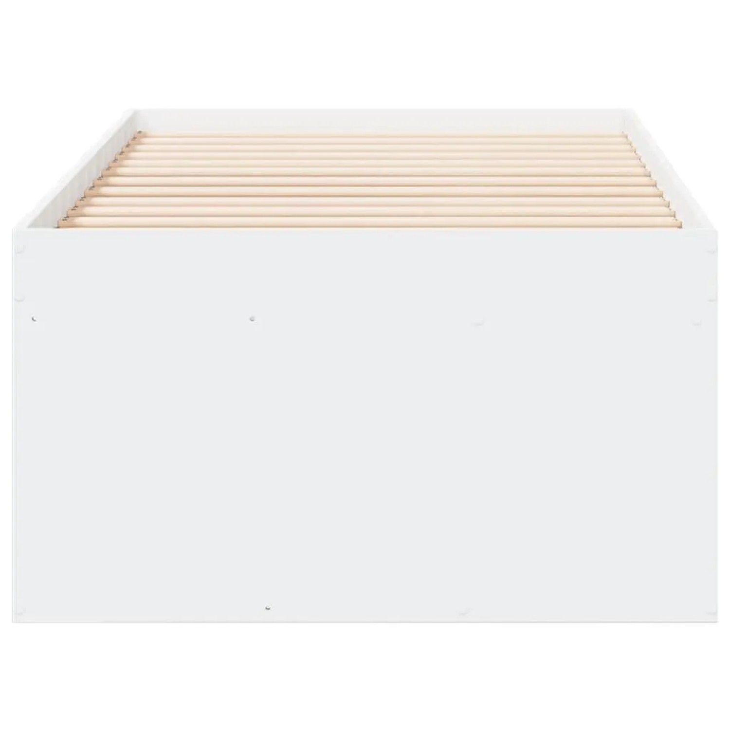 Weißes vidaXL Tagesbett mit Holzwerkstoff-Rahmen und Lattenrost, 90x200 cm.