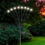Edelstahl Solarleuchte, beweglich, 70 cm hoch, mit acht LED-Leuchten im Garten.