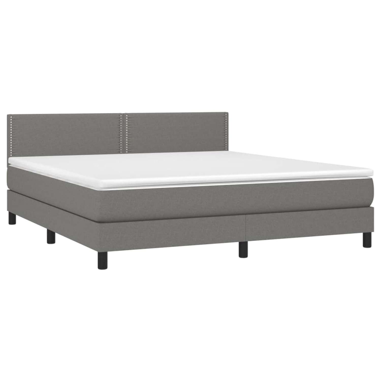 vidaXL Boxspringbett mit Matratze & LED Dunkelgrau 160x200 cm Stoff 3133086 günstig online kaufen