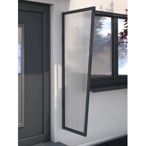 Gutta Seitenblende für Vordach B2 PC Klar Anthrazit, 175x60x45 cm, zum Schutz vor Wind und Wetter.