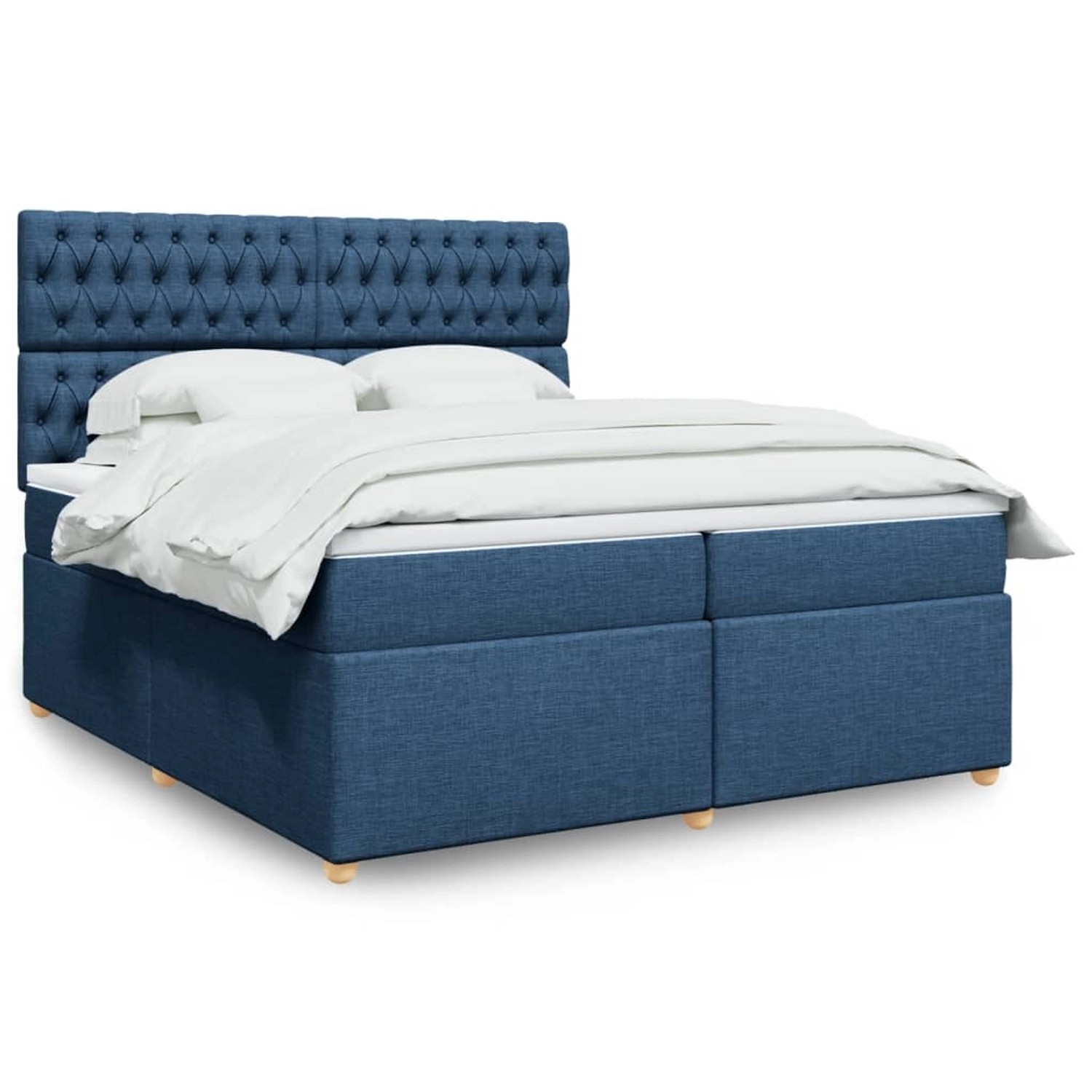 vidaXL Boxspringbett mit Matratze Blau 200x200 cm Stoff 3293700 günstig online kaufen
