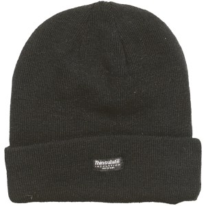 Schwarze safety&more Thinsulate Mütze für Arbeitskleidung mit hochisolierendem Futter.