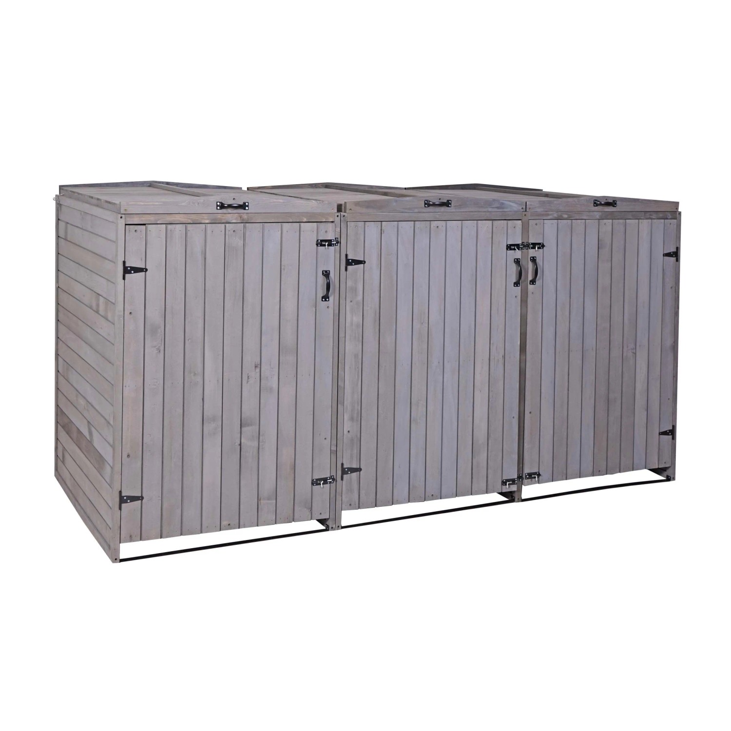 MCW 3er-/6er-Mülltonnenverkleidung H74 Anthrazit-Grau 126x238x98cm