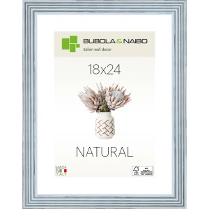 Blauer Holzrahmen Tosca 18x24 cm, FSC-zertifiziert, für Fotos und Bilder.