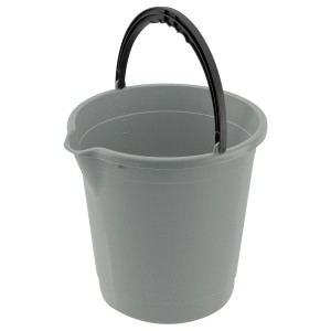 Tontarelli Eimer Classic, 10 l, Nordic Grey, mit Ausguss und Mess-Skala.