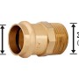 LUX Übergangsnippel aus Rotguss, Ø 28 mm x 33,3 mm (R 1) für Pressfittings.