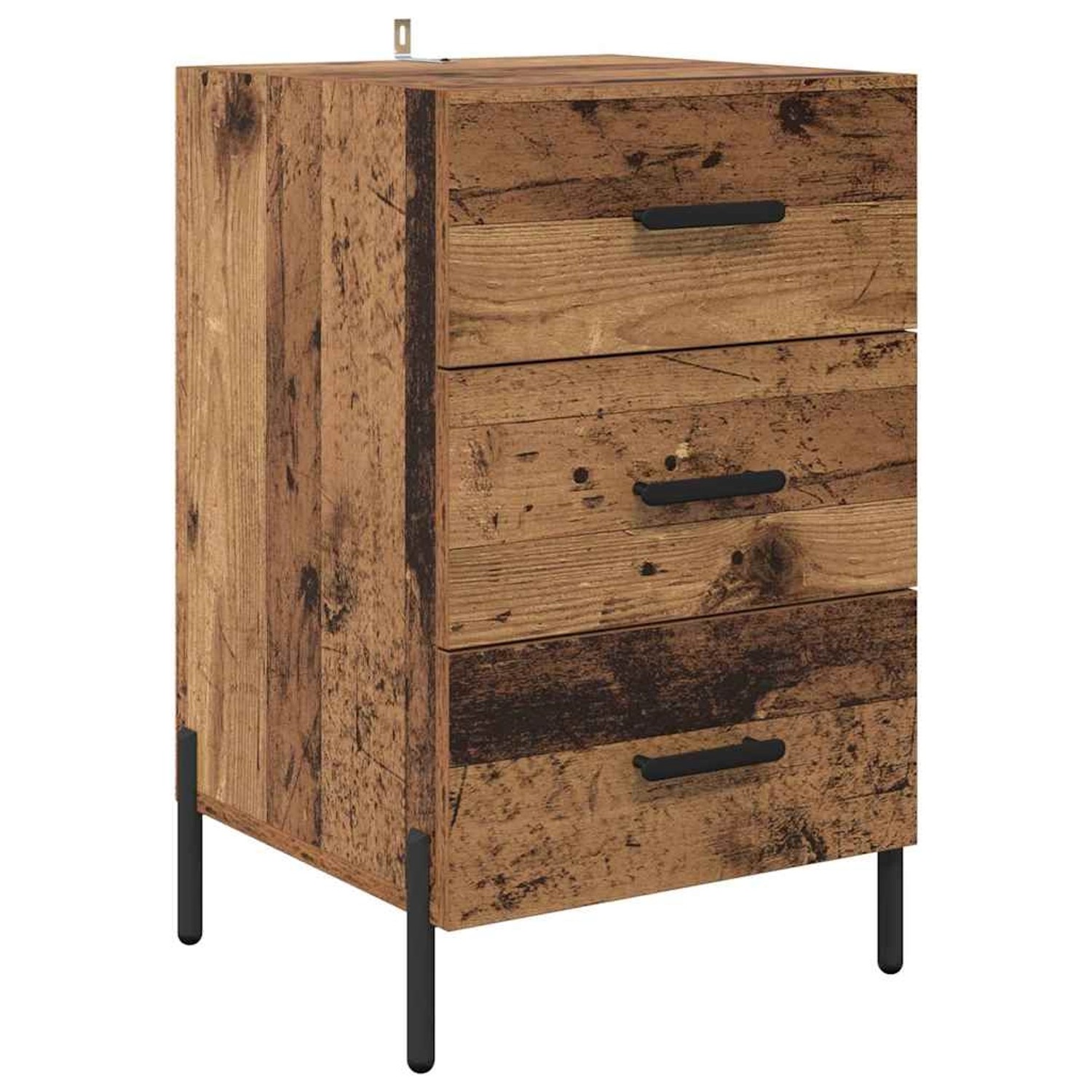 vidaXL Nachttisch mit Schubladen Altholz 40 x 40 x 66 cm Holzwerkstoff 8821 günstig online kaufen