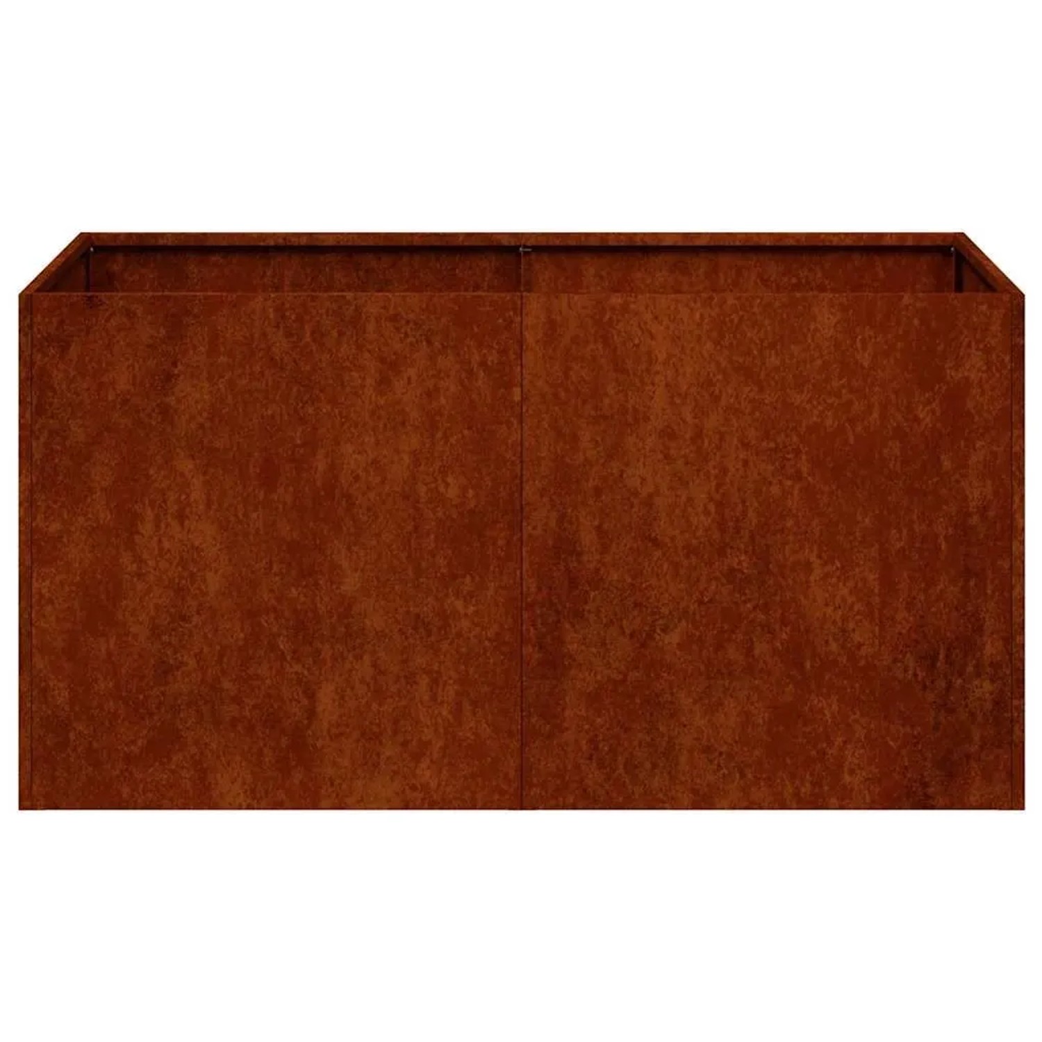 Rechteckiger Pflanzkübel aus wetterfestem Stahl in Rost-Optik, 80x40x40 cm, für Garten, Balkon, Terrasse.