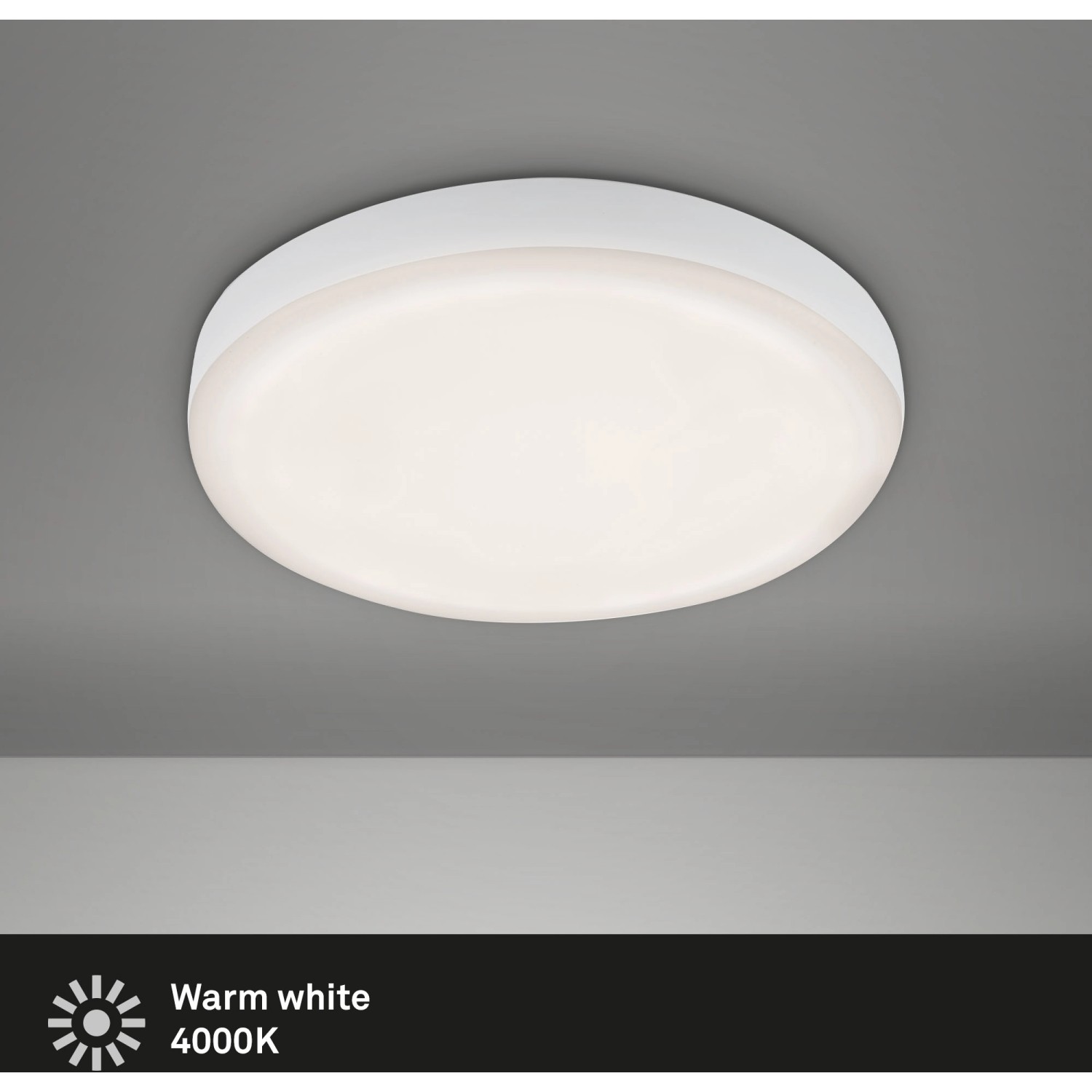 Weiße Briloner LED Einbauleuchte Plat, Ø 10cm, neutralweißes Licht. Ideal für Bad & Wohnraum.