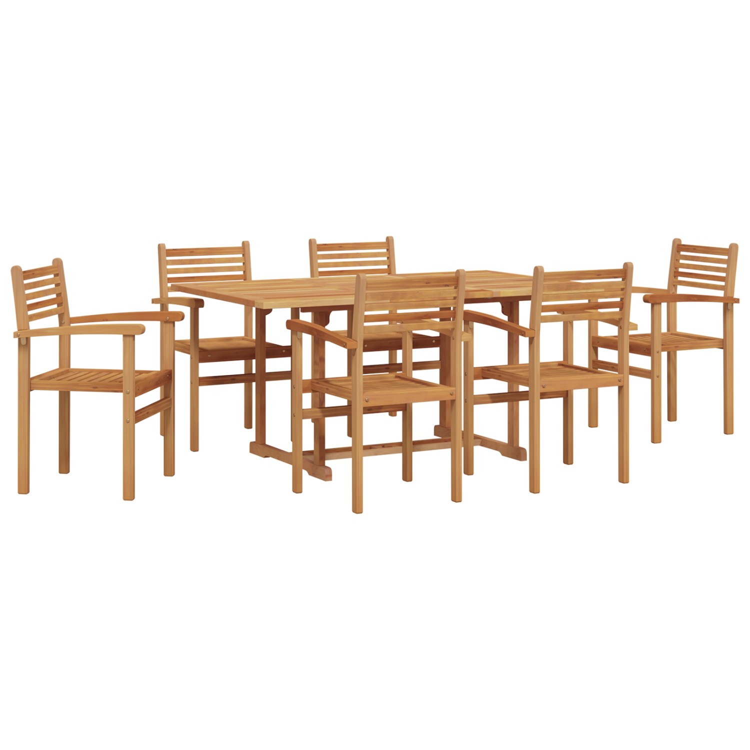 vidaXL Garten Essgruppe 7-Tlg Braun Massives Teakholz 3375775 günstig online kaufen